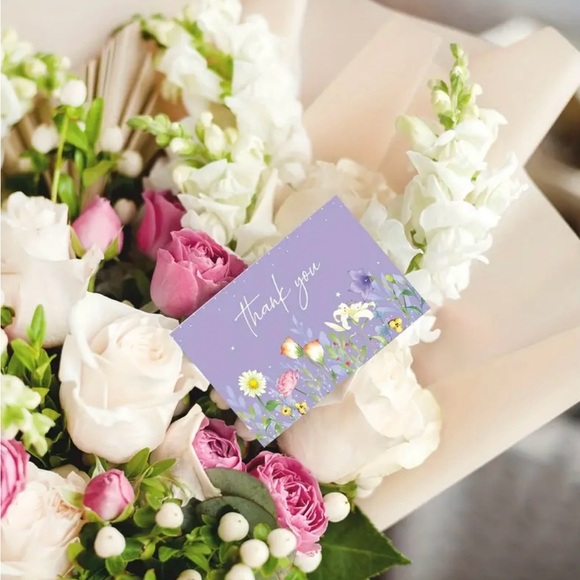 Elegant Floral Thank You Cards - Lavender, NEW, 50 pcs. - Picture 5 of 6